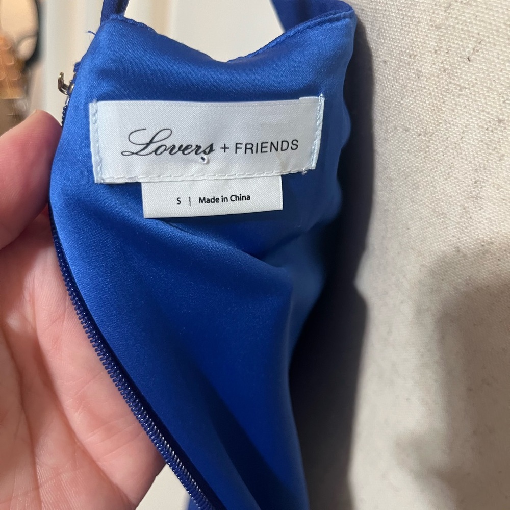 Lovers + Friends Yara Dress- Cobalt Mini Dress with Asymmetrical Hem Size S - Picture 8 of 8
